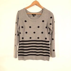 B . Design Women’s Gray Polka Dot Sweater Size M
